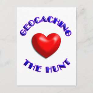 Love geocaching and the hunt postcard