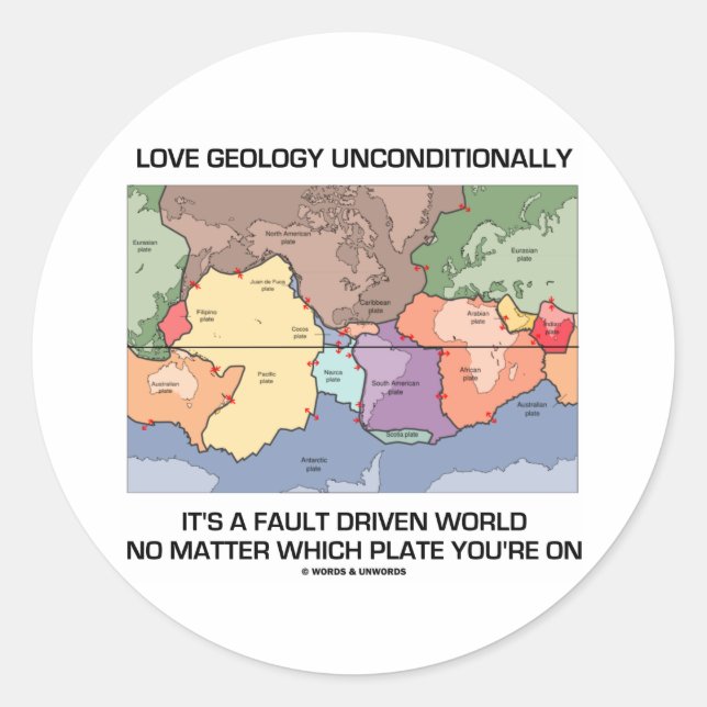 Love Geology Unconditionally Fault Driven World Classic Round Sticker (Front)