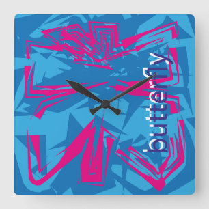 LOVE GEOMESKY ANIMALS butterfly BY MASANSER Square Wall Clock