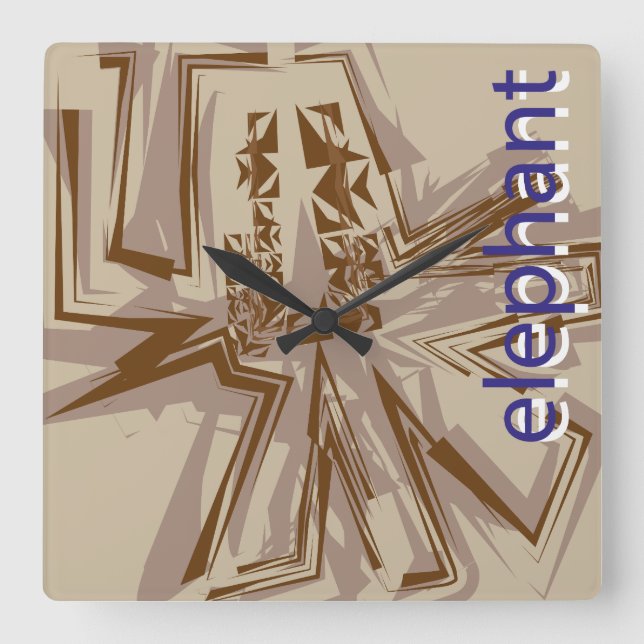 LOVE GEOMESKY ANIMALS elephant BY MASANSER Square Wall Clock (Front)