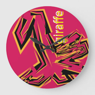 LOVE GEOMESKY ANIMALS giraffel BY MASANSER Large Clock