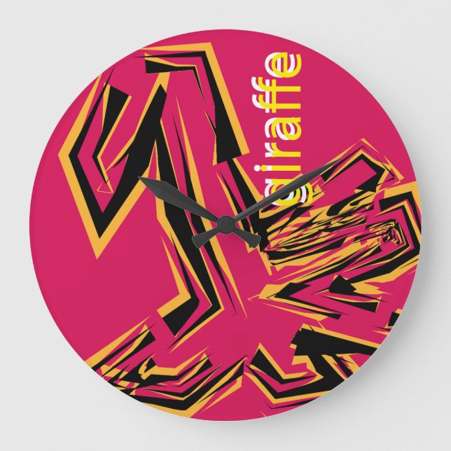 LOVE GEOMESKY ANIMALS giraffel BY MASANSER Large Clock (Front)