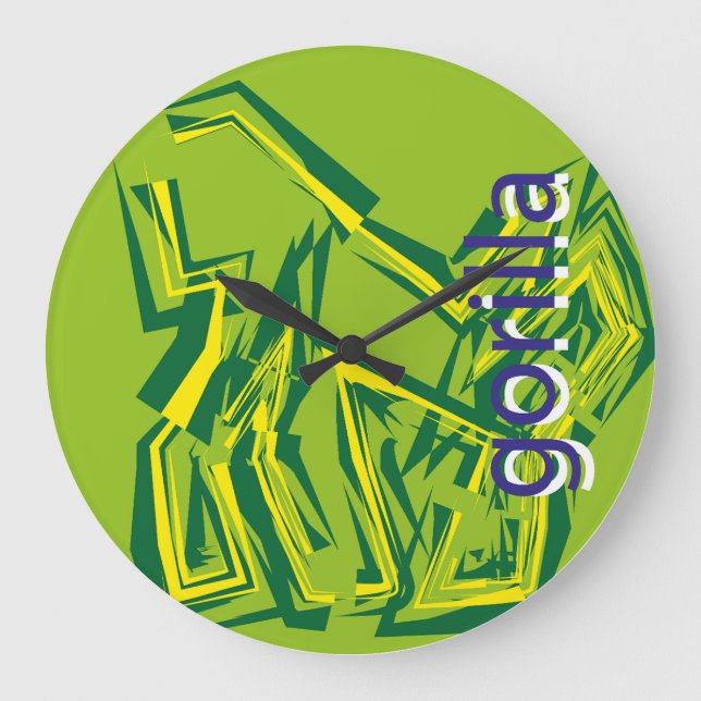 LOVE GEOMESKY ANIMALS gorilla BY MASANSER Large Clock (Front)