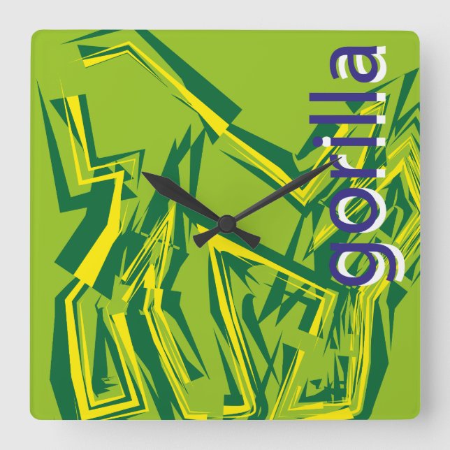 LOVE GEOMESKY ANIMALS gorilla BY MASANSER Square Wall Clock (Front)