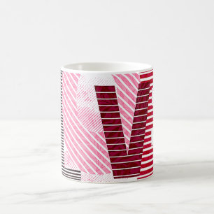 Love Geometric Magenta Letter Coffee Mug