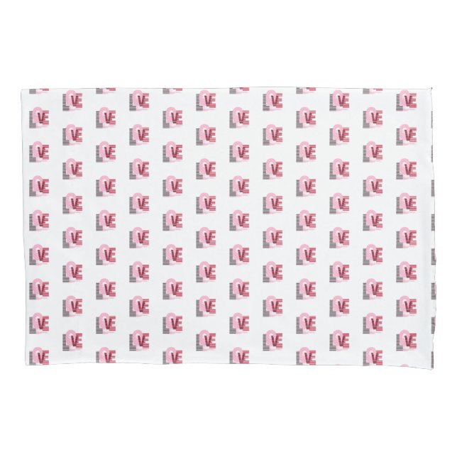 Love Geometric Magenta Letter Pillowcase (Front)
