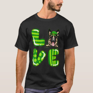 Love German Shepherd Lucky Clover Shamrock St Patr T-Shirt