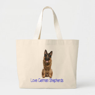 Love German Shepherd Puppy Dog Canvas Tote Bag