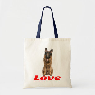 Love German Shepherd Puppy Dog Canvas Tote Bag