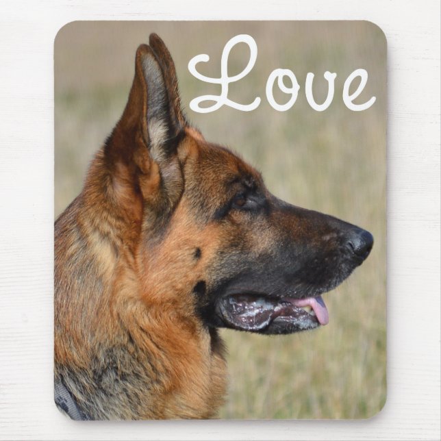 Love German Shepherd Puppy Dog Mousepad (Front)