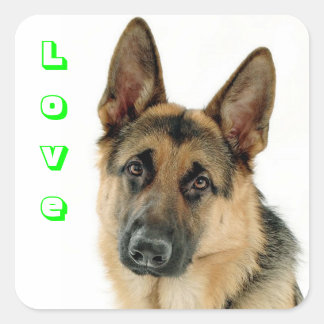 Love German Shepherd Puppy Dog Stickers