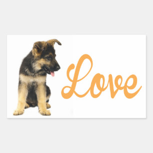 Love German Shepherd Puppy Dog Stickers
