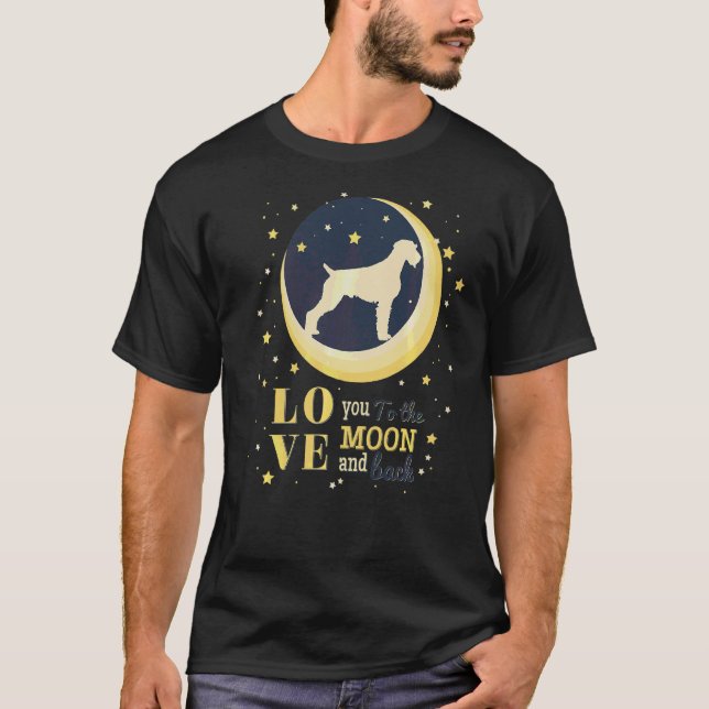 Love German Wirehaired Pointer To The Moon T-Shirt (Front)