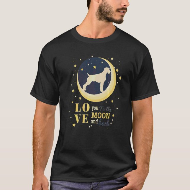 Love German Wirehaired Pointer To The Moon T-Shirt (Front)