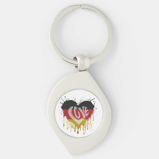 Love Germany Flag Key Ring (Front)