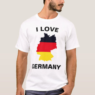 Love Germany Flag Map T-Shirt
