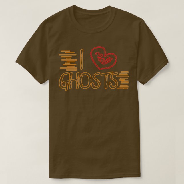 Love Ghosts Trick Or Treat Happy Halloween Spooky  T-Shirt (Design Front)