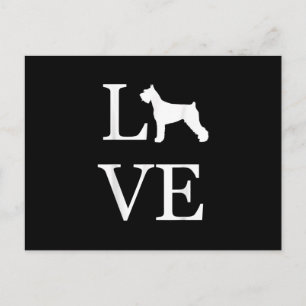 love giant schnauzer silhouette dog lover pet owne announcement postcard
