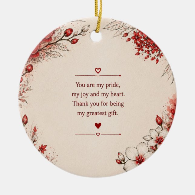 LOVE GIFT FOR DAUGHTER'S DAY  CERAMIC ORNAMENT (Front)