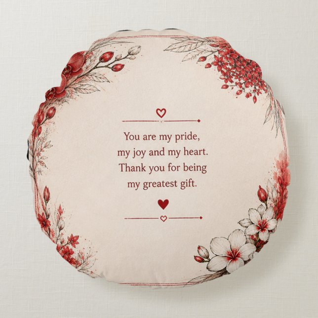LOVE GIFT FOR DAUGHTER'S DAY  ROUND CUSHION (Front)
