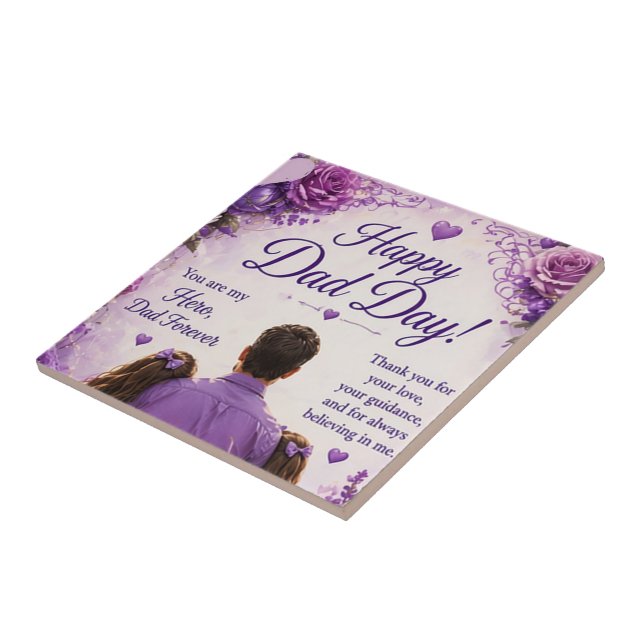 LOVE GIFT FOR FATHER'S DAY  CERAMIC TILE (Side)