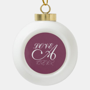 LOVE GIFT FOR MOM DAD SISTER DAUGHTER BROTHER CERAMIC BALL CHRISTMAS ORNAMENT