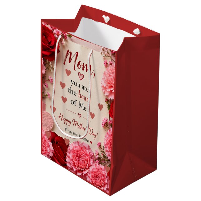 LOVE GIFT FOR MOTHER'S DAY  MEDIUM GIFT BAG (Front Angled)