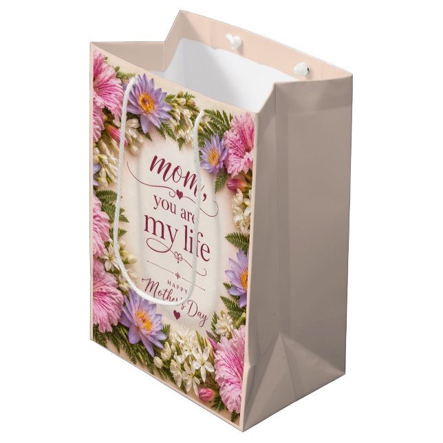 LOVE GIFT FOR MOTHER'S DAY  MEDIUM GIFT BAG (Front Angled)