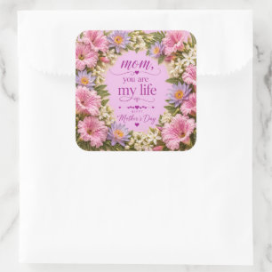LOVE GIFT FOR MOTHER'S DAY  SQUARE STICKER