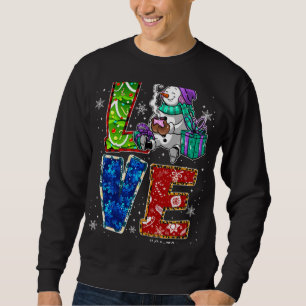 Love Gigi Life Snowman Leopard Thanksgiving gigili Sweatshirt
