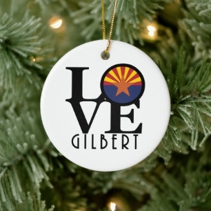 LOVE Gilbert Arizona Ceramic Ornament
