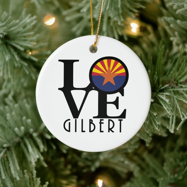LOVE Gilbert Arizona Ceramic Ornament (Tree)