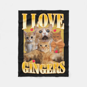 Love Gingers Cute Cat Meme Humour Cat Lovers Men Fleece Blanket