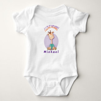 Love giraffe baby bodysuit