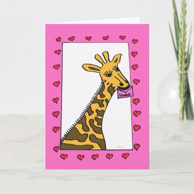 Love Giraffe Valentine Holiday Card (Front)
