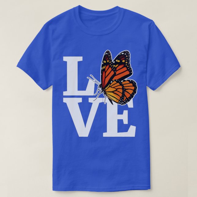 LOVE  Girls Monarch Butterfly  Milkweed Butterflie T-Shirt (Design Front)