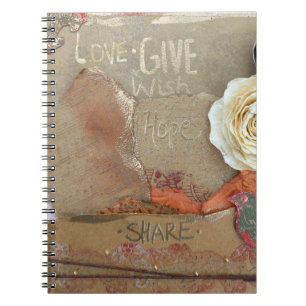 Love Give Hope Share Mixed Media Art Notebook