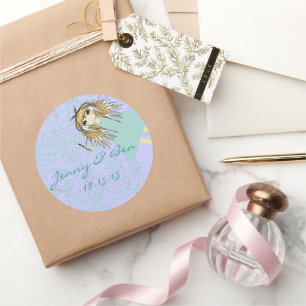 Love gives us a Fairy Tale Wedding Classic Round Sticker