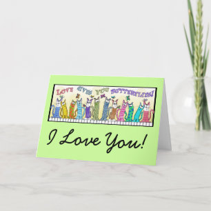 Love Gives you Butterflies- Cats on Fence Card