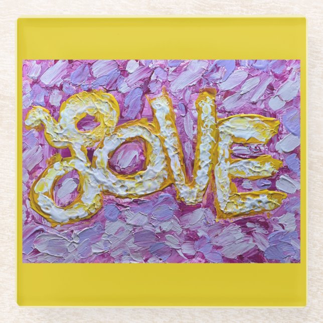 LOVE Glass Coasters (Front)