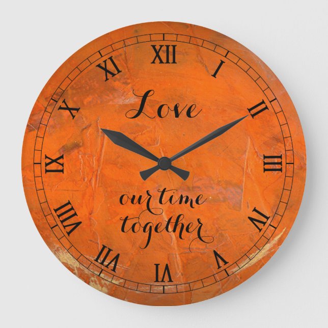 Love Glazed Terracotta Wallclock 2 Roman Numerals (Front)