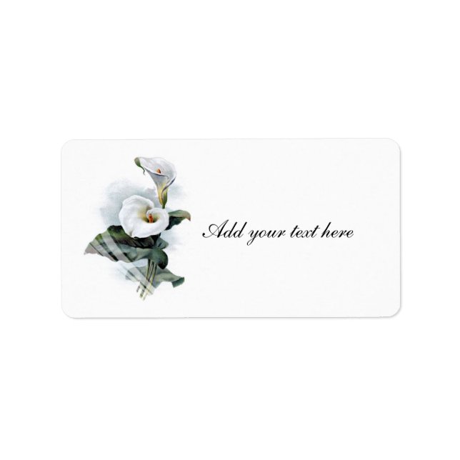 Love Glistens/Elegant White Calla Lily Wedding Label (Front)