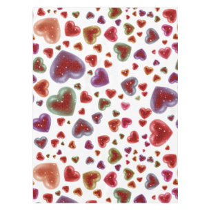 Love, glittery hearts 2 tablecloth