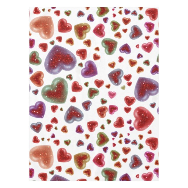 Love, glittery hearts 2 tablecloth (Front)