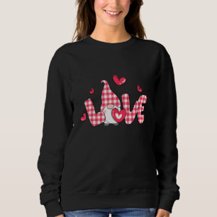 Love Gnome Buffalo Plaid Valentine Day Matching Co Sweatshirt