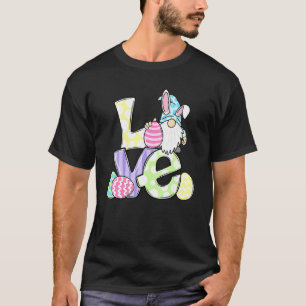 Love Gnome Bunny Pastel Spring Hunt Eggs Rabbit Ea T-Shirt