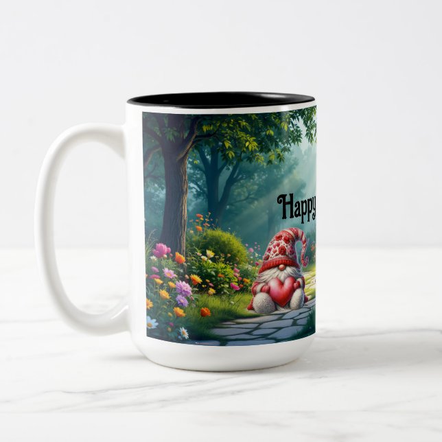 Love Gnome Ceramic  Two-Tone Coffee Mug (Left)