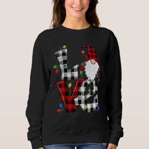 LOVE Gnome Christmas Matching Pajama Xmas Santa C Sweatshirt