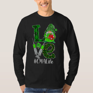 Love Gnome Cma Life Nurse St Patricks Day Leopard  T-Shirt