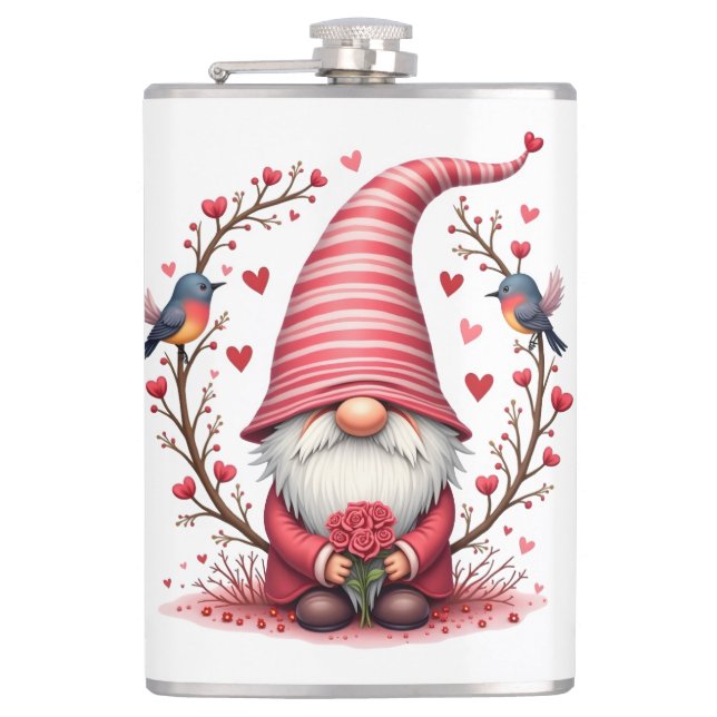 Love Gnome Hip Flask (Front)